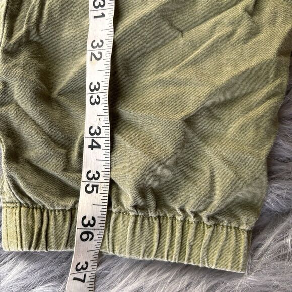 Gap Pants Sz 10 Peg Leg Linen Blend Womens Olive Green Jegging Jogger Casual - Picture 10 of 10